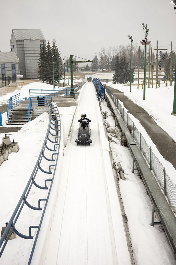 Public bobsleigh Calgary- Approaching the finish line!