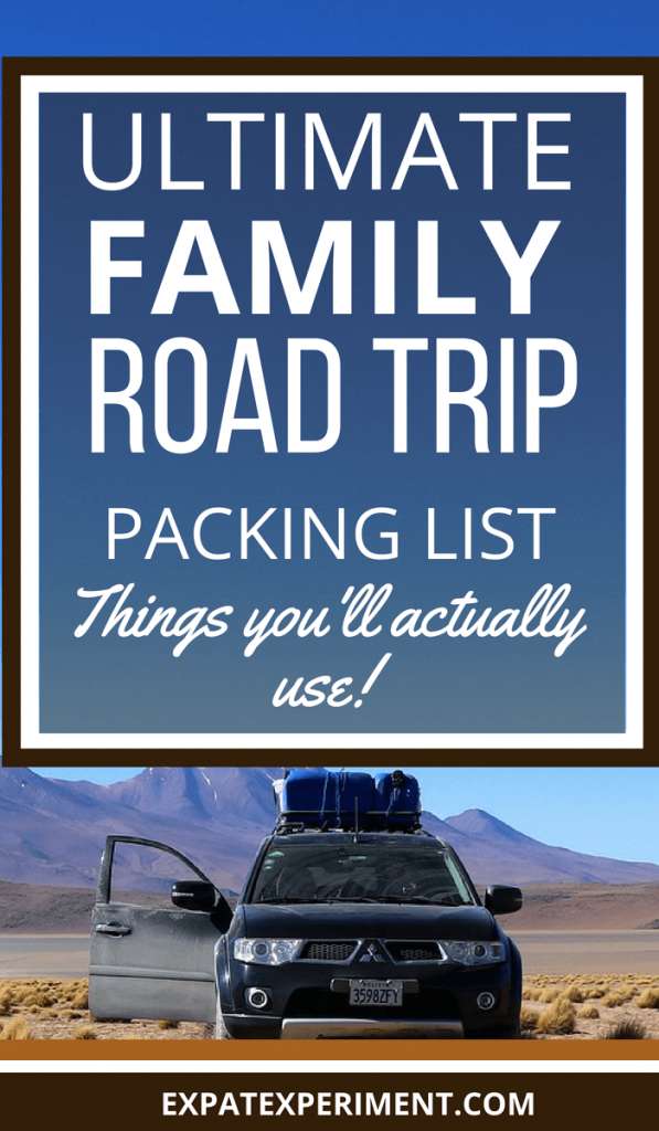 ultimate family road trip packing list- Photo of an s.u.v. with one door open in a field Bolivia